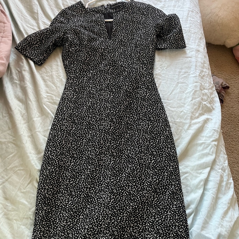 Banana Republic Black and White Sheath Midi Dress